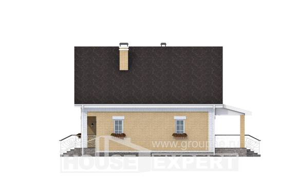 130-004-П Проект двухэтажного дома с мансардным этажом, компактный домик из теплоблока, Каменск-Уральский