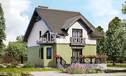 120-003-П Проект двухэтажного дома мансардный этаж, бюджетный домик из арболита Каменск-Уральский, House Expert