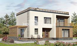 215-002-Л Проект двухэтажного дома, красивый загородный дом из бризолита Каменск-Уральский, House Expert
