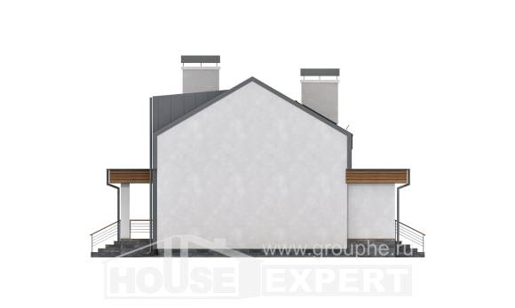 120-004-П Проект двухэтажного дома мансардный этаж, бюджетный домик из блока Каменск-Уральский, House Expert