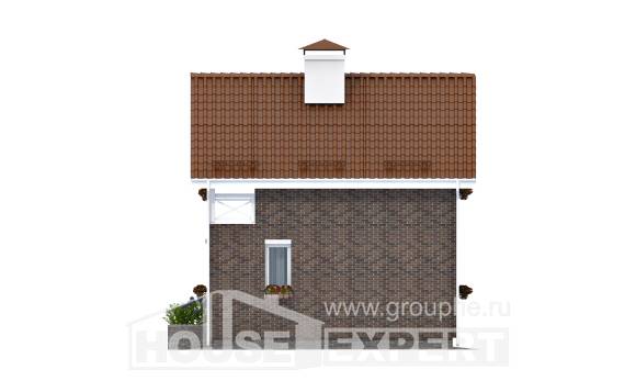 045-001-Л Проект двухэтажного дома мансардой, бюджетный коттедж из блока Каменск-Уральский, House Expert