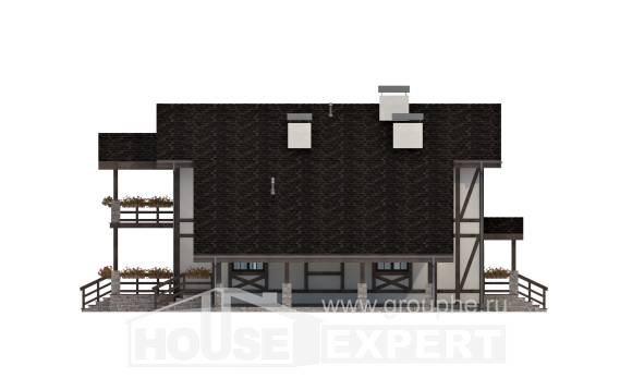 250-002-Л Проект двухэтажного дома с мансардным этажом, гараж, уютный загородный дом из кирпича Каменск-Уральский, House Expert