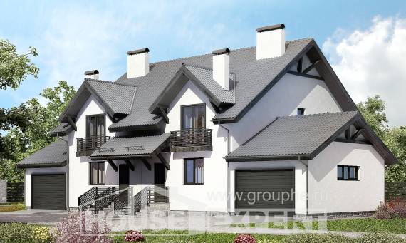 290-003-П Проект двухэтажного дома с мансардой, красивый дом из арболита Каменск-Уральский, House Expert