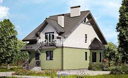 120-003-П Проект двухэтажного дома с мансардным этажом, уютный коттедж из блока Каменск-Уральский, House Expert