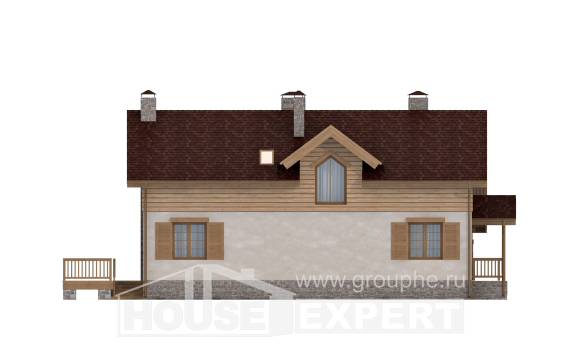 165-002-П Проект двухэтажного дома мансардой и гаражом, небольшой загородный дом из керамзитобетонных блоков Каменск-Уральский, House Expert