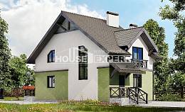 120-003-П Проект двухэтажного дома с мансардным этажом, доступный загородный дом из арболита Каменск-Уральский, House Expert