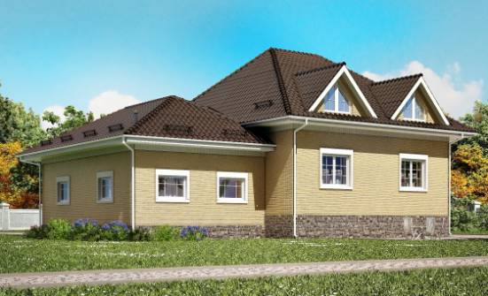400-001-П Проект трехэтажного дома мансардой и гаражом, классический коттедж из теплоблока, Каменск-Уральский