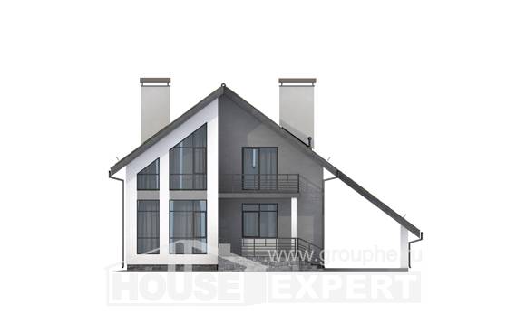 170-009-Л Проект двухэтажного дома с мансардным этажом, гараж, небольшой коттедж из твинблока Каменск-Уральский, House Expert