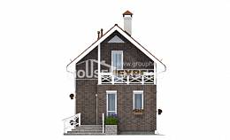 045-001-Л Проект двухэтажного дома мансардный этаж, дешевый дом из керамзитобетонных блоков Каменск-Уральский, House Expert