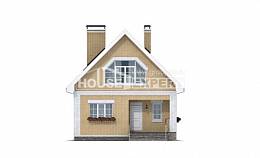 130-004-П Проект двухэтажного дома с мансардой, бюджетный дом из теплоблока, Каменск-Уральский