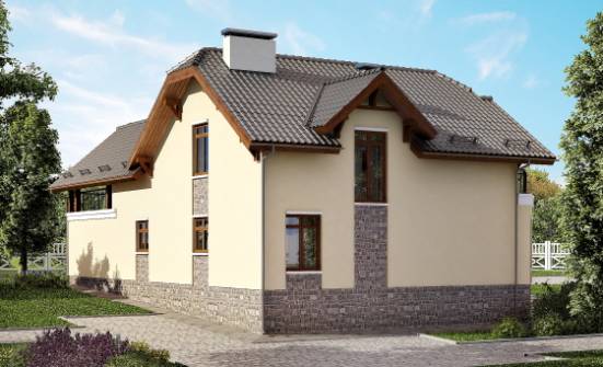 255-003-П Проект двухэтажного дома мансардой, гараж, красивый загородный дом из арболита, Каменск-Уральский