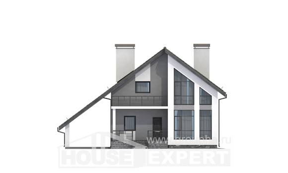 170-009-Л Проект двухэтажного дома с мансардой и гаражом, красивый загородный дом из бризолита Каменск-Уральский, House Expert