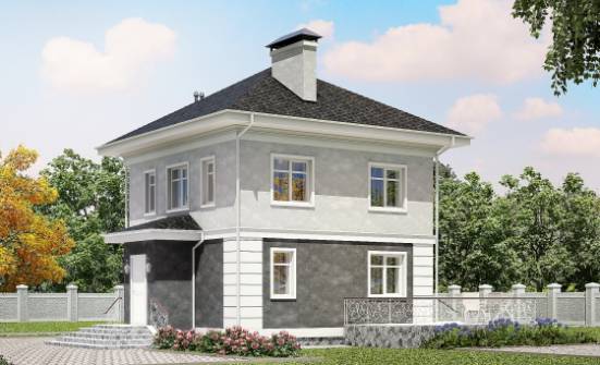 090-003-П Проект двухэтажного дома, простой коттедж из газосиликатных блоков, Каменск-Уральский