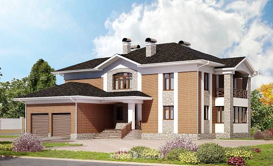 520-002-Л Проект трехэтажного дома, гараж, просторный домик из газобетона Каменск-Уральский | Проекты домов от House Expert