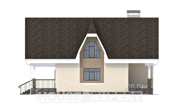125-001-Л Проект двухэтажного дома с мансардным этажом, скромный загородный дом из бризолита Каменск-Уральский, House Expert