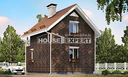 045-001-Л Проект двухэтажного дома с мансардным этажом, компактный дом из бризолита Каменск-Уральский, House Expert
