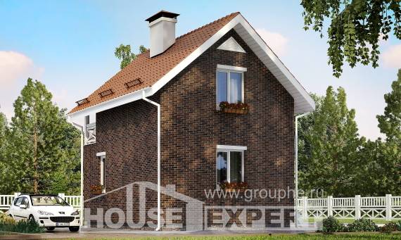 045-001-Л Проект двухэтажного дома с мансардным этажом, компактный дом из бризолита Каменск-Уральский, House Expert