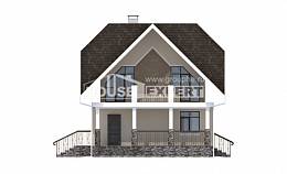 125-001-Л Проект двухэтажного дома с мансардным этажом, компактный коттедж из твинблока Каменск-Уральский, House Expert