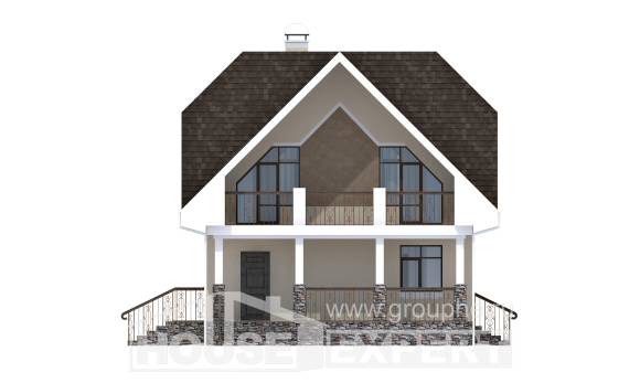 125-001-Л Проект двухэтажного дома с мансардным этажом, компактный коттедж из твинблока Каменск-Уральский, House Expert