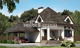 110-002-Л Проект двухэтажного дома с мансардой, гараж, компактный домик из теплоблока Каменск-Уральский, House Expert