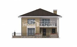 180-015-Л Проект двухэтажного дома, классический загородный дом из блока, Каменск-Уральский