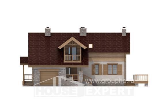 165-002-П Проект двухэтажного дома мансардный этаж, гараж, экономичный загородный дом из блока Каменск-Уральский, House Expert