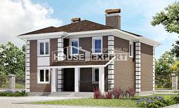 185-002-П Проект двухэтажного дома, современный дом из блока Каменск-Уральский, House Expert