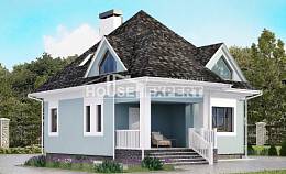 110-001-Л Проект двухэтажного дома с мансардой, небольшой коттедж из блока Каменск-Уральский, House Expert