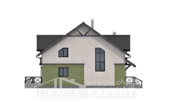 120-003-П Проект двухэтажного дома с мансардным этажом, бюджетный домик из бризолита Каменск-Уральский, House Expert