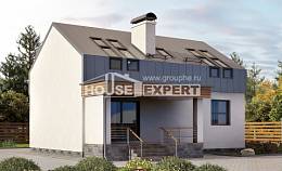 120-004-П Проект двухэтажного дома с мансардой, бюджетный загородный дом из керамзитобетонных блоков Каменск-Уральский, House Expert