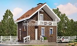 045-001-Л Проект двухэтажного дома с мансардным этажом, недорогой домик из газобетона Каменск-Уральский, House Expert