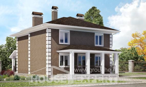 185-002-П Проект двухэтажного дома, бюджетный дом из твинблока Каменск-Уральский, House Expert