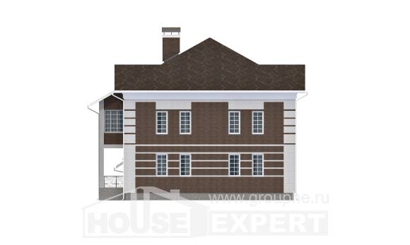505-002-Л Проект трехэтажного дома и гаражом, уютный коттедж из кирпича Каменск-Уральский, House Expert