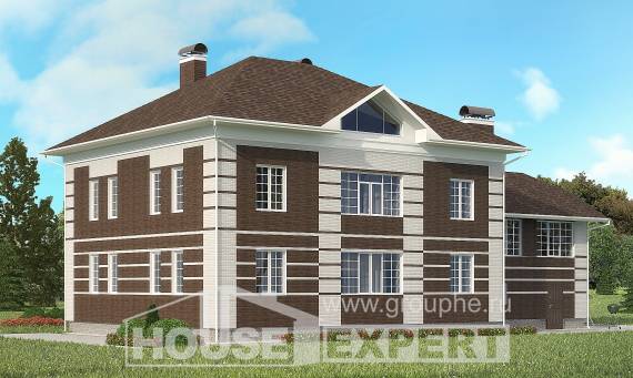 505-002-Л Проект трехэтажного дома, гараж, современный дом из кирпича, Каменск-Уральский
