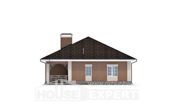 100-004-П Проект одноэтажного дома, недорогой домик из газосиликатных блоков Каменск-Уральский, House Expert