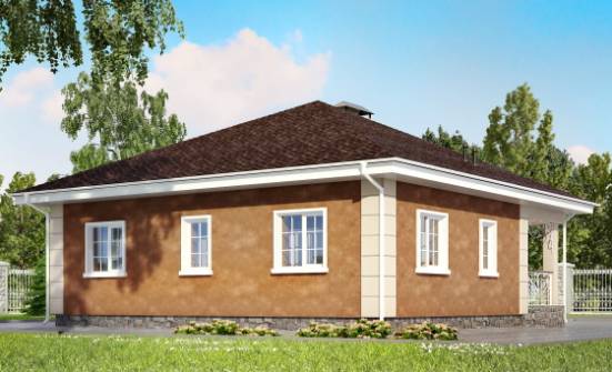 100-001-Л Проект одноэтажного дома, доступный коттедж из арболита, Каменск-Уральский