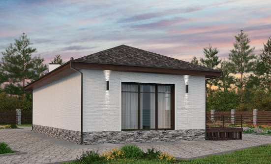 145-001-Л Проект бани из теплоблока Каменск-Уральский | Проекты одноэтажных домов от House Expert