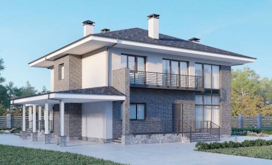 250-004-Л Проект двухэтажного дома, огромный домик из бризолита Каменск-Уральский | Проекты домов от House Expert
