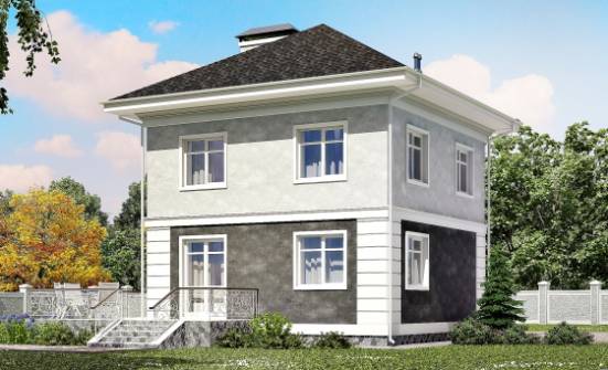 090-003-П Проект двухэтажного дома, простой коттедж из газосиликатных блоков, Каменск-Уральский