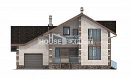 245-005-П Проект двухэтажного дома с мансардным этажом, гараж, красивый коттедж из теплоблока Каменск-Уральский, House Expert