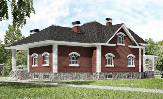 600-001-П Проект трехэтажного дома с мансардой, гараж, современный загородный дом из поризованных блоков, Каменск-Уральский