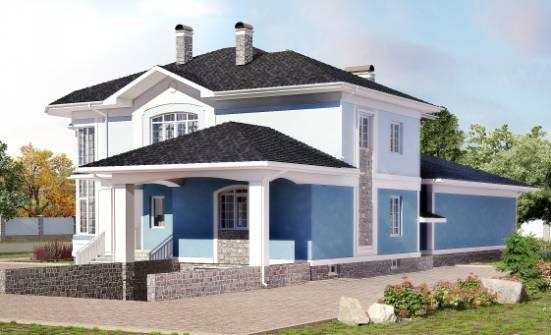 620-001-П Проект трехэтажного дома и гаражом, большой домик из газосиликатных блоков, Каменск-Уральский