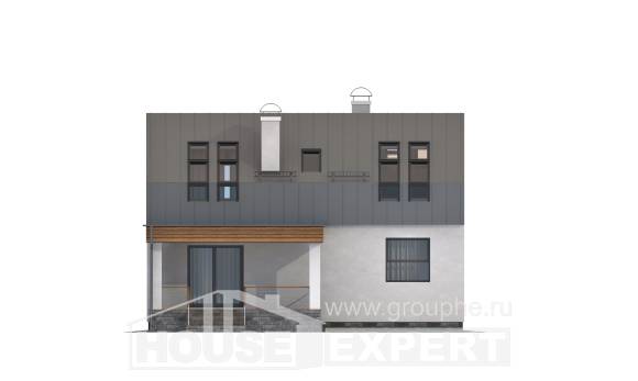 120-004-П Проект двухэтажного дома мансардный этаж, простой дом из теплоблока, Каменск-Уральский