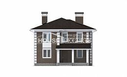 185-002-П Проект двухэтажного дома, современный загородный дом из теплоблока Каменск-Уральский, House Expert