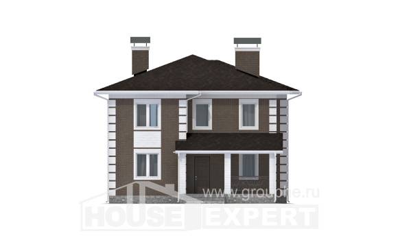 185-002-П Проект двухэтажного дома, современный загородный дом из теплоблока Каменск-Уральский, House Expert