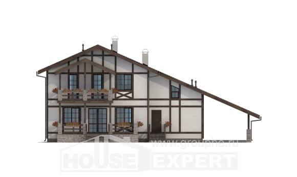 250-002-Л Проект двухэтажного дома мансардой и гаражом, просторный загородный дом из кирпича Каменск-Уральский, House Expert