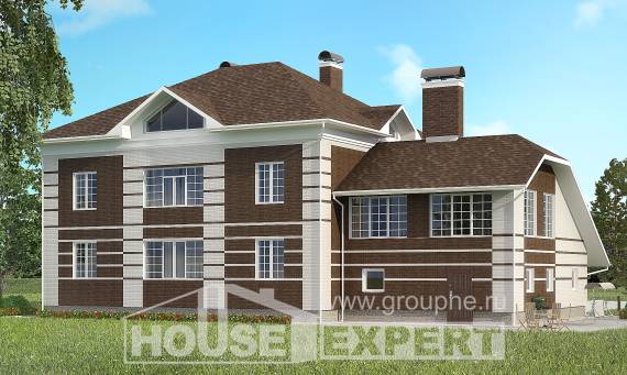 505-002-Л Проект трехэтажного дома, гараж, большой коттедж из кирпича Каменск-Уральский, House Expert