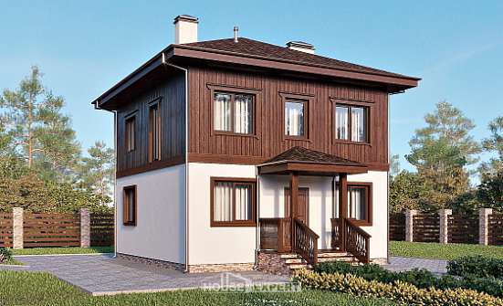 100-006-Л Проект двухэтажного дома, бюджетный домик из газобетона, Каменск-Уральский