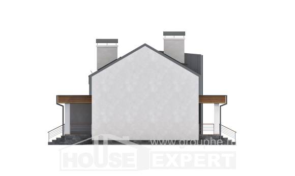 120-004-П Проект двухэтажного дома мансардой, классический коттедж из газосиликатных блоков, Каменск-Уральский