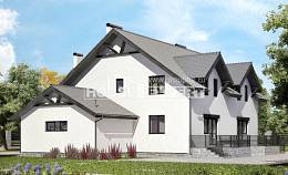 290-003-П Проект двухэтажного дома с мансардой, огромный коттедж из пеноблока Каменск-Уральский, House Expert